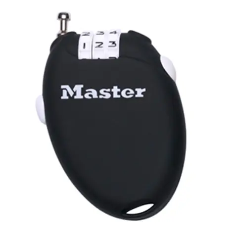 Master Lock 4603EURD Zatahovací kabelový zámek - černý