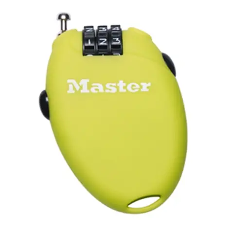 Master Lock 4603EURD Zatahovací kabelový zámek - zelený