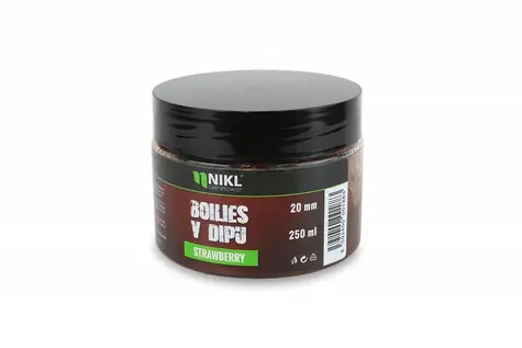 Nikl Boilies v dipu Strawberry 250g 20mm