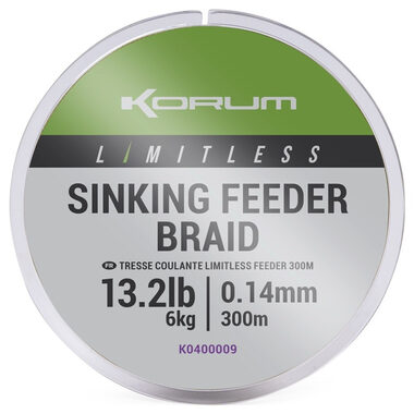 Korum Šňůra Limitless Sinking Feeder Braid 300m 0,14mm 6kg