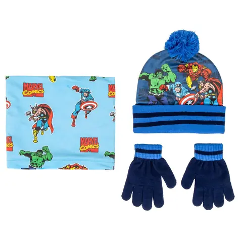 Cerdá AVENGERS Dětský zimní set (čepice & nákrčník & rukavice) 