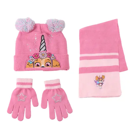 Cerdá Paw Patrol - Skye dětský zimní set (čepice & šála & rukavice) 