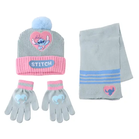 Cerdá STITCH Dětský zimní set (čepice & šála & rukavice) 