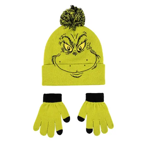 Cerdá Grinch Dětský zimní set (čepice & rukavice)