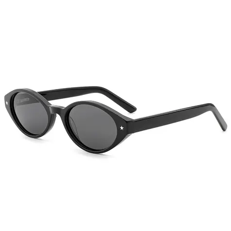 VeyRey Dámské cat-eye acetátové polarizační sluneční brýle Aest černá obruba černá skla