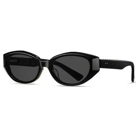 VeyRey Dámské cat-eye acetátové sluneční brýle Sublepp černá obruba černá skla