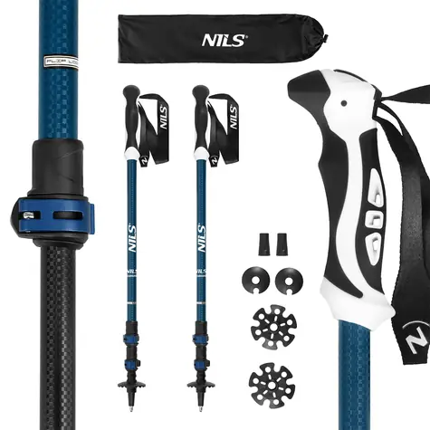 NILS TK8601 Trekingové hole modré