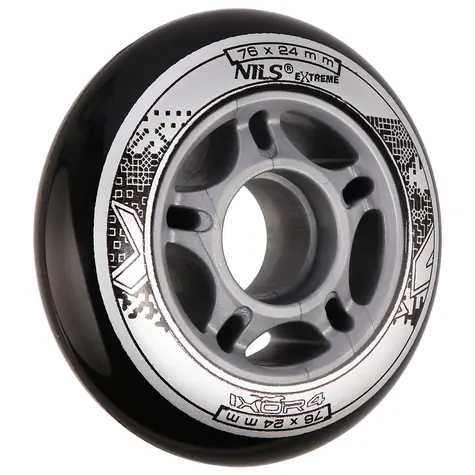 NILS Extreme PU 76x24 Kolečka černé (4ks)