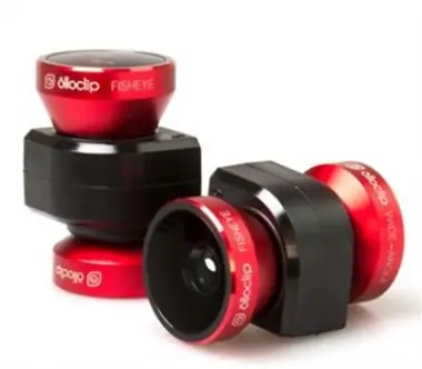 Olloclip optika 4v1 pro iPhone 5/5S / Makro 10x/15x/Rybí oko/Širokoúhlý / Červeno-černá