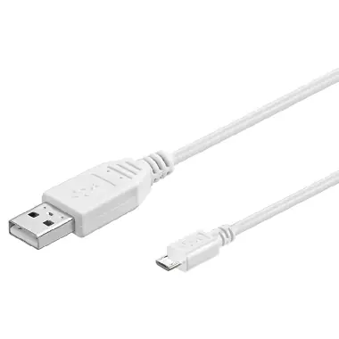 PremiumCord Kabel micro USB 2.0, A-B 1m / bílá