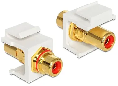 Delock Keystone modul / konekor RCA samice - RCA samice / pozlacený / červený