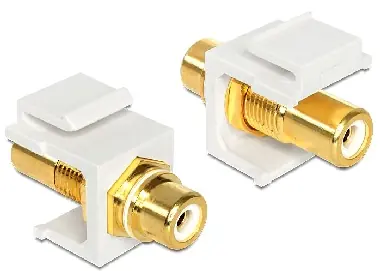 Delock Keystone modul / konekor RCA samice - RCA samice / pozlacený / bílý
