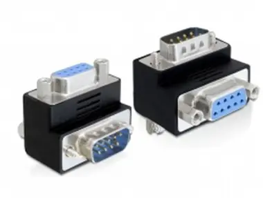 Delock adaptér Sub-D 9 pin samec > samice / 90° pravoúhlý