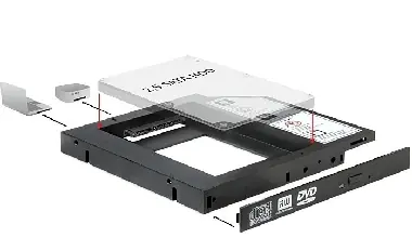 DeLock Slim SATA 5.25 instalační rámeček pro 1x 2.5" SATA HDD nebo SSD