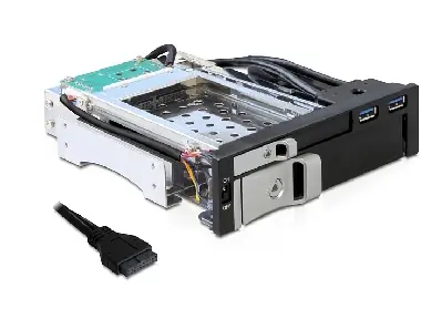 Delock výměnný rámeček 5.25" pro 1x 2.5 + 1x 3.5 SATA HDD / 2 x USB 3.0 porty