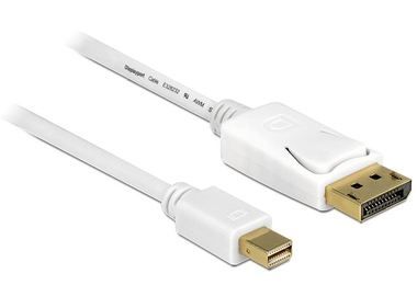 Delock kabel mini Displayport samec > Displayport samec / 2 m / bílý