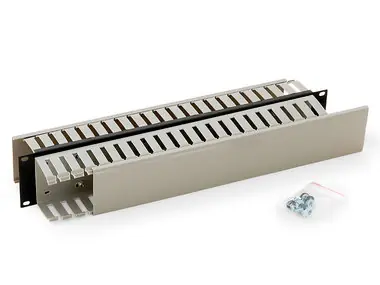 Triton 19" vyvaz. panel 2U oboustranná plast.lišta BK