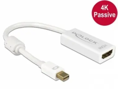 Delock adaptér Mini Displayport 1.2 samec <-> HDMI samice 4K  / pasivní / bílý