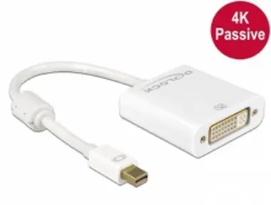 Delock adaptér Displayport 1.2 samec <-> DVI samice 4K aktivní bílá