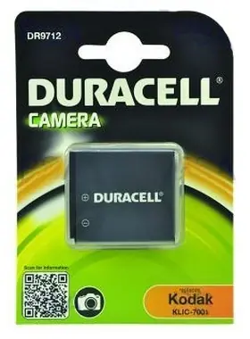 DURACELL Baterie - DR9712 pro Kodak KLIC-7001 / černá / 700 mAh / 3.7V