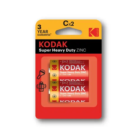 Kodak HEAVY DUTY zinco-chloridové baterie C / 2ks / blister
