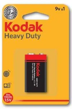 KODAK HEAVY DUTY zinco-chloridové baterie 9V / 1ks / blister