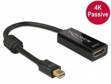 DeLock Adaptér mini Displayport 1.2 samec > HDMI samice 4K pasivní / černý