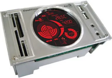 AeroCool CoolWatch / multifukční panel do 2x5.25" pozice / stříbrná