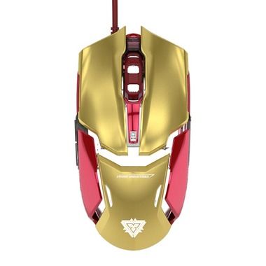 E-BLUE myš IRON MAN 3 Armor / optická / drátová  /  6 tlačítka + kolečko / 4000 dpi / zlatý / doprodej