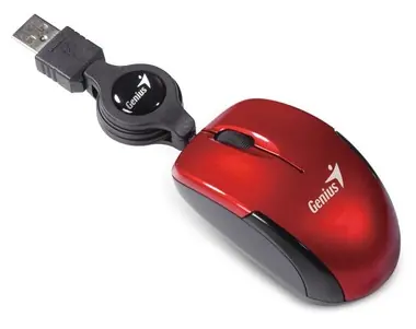 Genius Micro Traveler V2 červená / drátová / 1200 dpi / USB