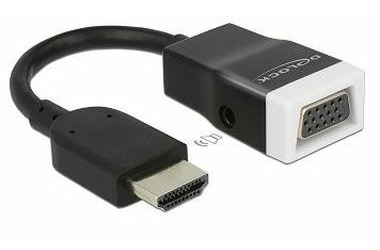 DeLock adaptér HDMI-A samec > VGA samice s Audio 