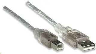 Manhattan Kabel USB 2.0 A-B / propojovací / 5m / stříbrný