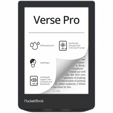 PocketBook Verse Pro modrá / 6" / 1448x1072 T / 16GB / E-Ink / 1500mAh / USB-C / Wi-Fi