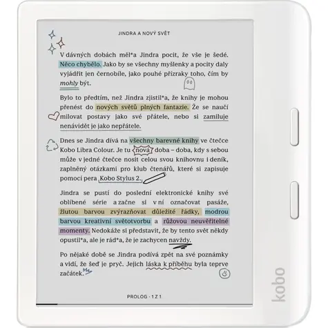 Kobo Libra Colour bílá / Čtečka e-knih / 7" / E-ink / 1264×1680 / 32GB / Wi-Fi / BT / USB-C