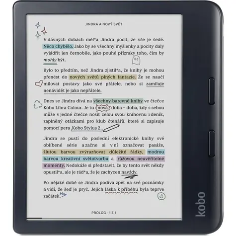 Kobo Libra Colour černá / Čtečka e-knih / 7" / E-ink / 1264×1680 / 32GB / Wi-Fi / BT / USB-C