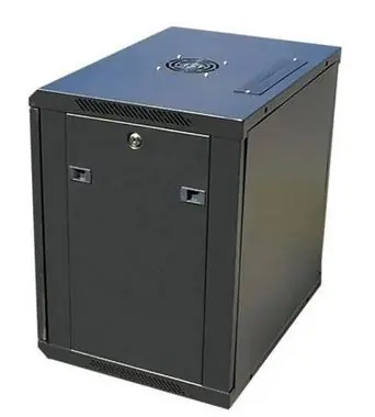 DATACOM 19" rozvaděč nástěnný 12U/450mm / černý / skleněné dveře