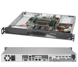 SUPERMICRO mini1U server (SYS-5019S-ML) / 1x LGA1151 / iC236 / 4x DDR4 ECC / 2x 3.5" Fix SATA / 350W / IPMI