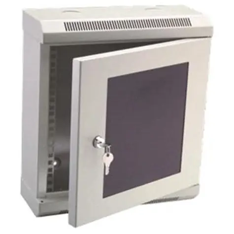 DATACOM 10" rack jednodílný 6U 140 šedé / skleněné dveře