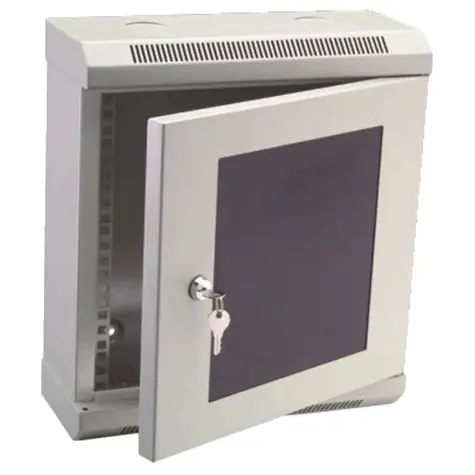 DATACOM 10" rack jednodílný 9U 140 šedé / skleněné dveře