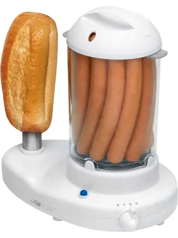 Clatronic HDM 3420 bílá / Hotdogovač a vařič vajec 2v1 / 350 W / až 6 vajec / až 14 párků 