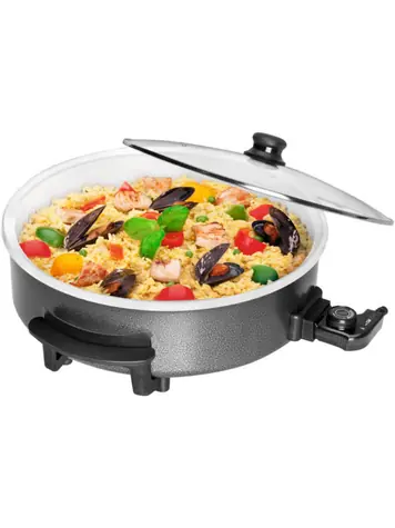 Clatronic PP 3570 / multifunkční elektrická XXL pánev / 1500 W / průměr 42 cm / šedá