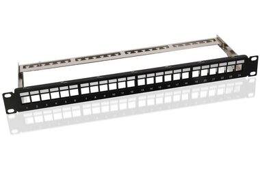 MicroConnect Prázdný patch panel CAT6 24 portů pro 1U rack 19" černá