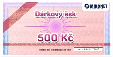 šek v hodnotě 500Kč