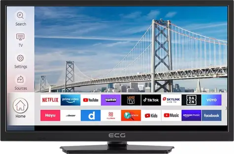 24" ECG 24HSL231M černá / HD Ready / LED / HDMI / VGA / USB / Wi-Fi / DVB-T2&C&S2 / 5 W repro
