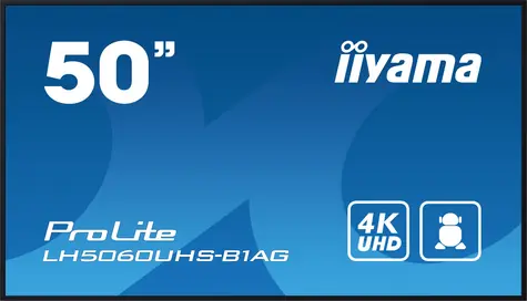 50" IIYAMA LH5060UHS-B1AG / 3840 x 2160 / 500cd / 1200:1 / 3x HDMI / USB / LAN