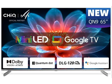 65" CHiQ M65QN9V černá / UHD / QLED / HDMI / USB / CI / LAN / Wi-Fi / DVB-C&S2 / 2x10W repro