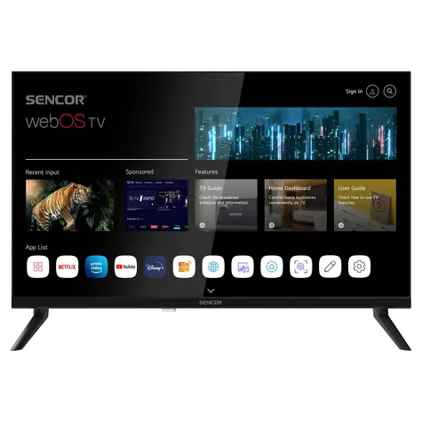 24" SENCOR SLE 24S830MB černá / HD / LED / HDMI / 1366 x 768 / DVB-T&T2&C&S&S2 / USB 
