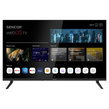 32" SENCOR SLE 32S803B černá / 1366 x 768 / LED / HDMI / USB / DVB-T & T2 & C & S & S2 