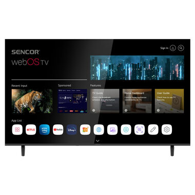 55" SENCOR SLE 55US803B černá / 4K UHD / LED / HDMI / USB / Wi-Fi / DVB-T&T2&C&S&S2 / 20W