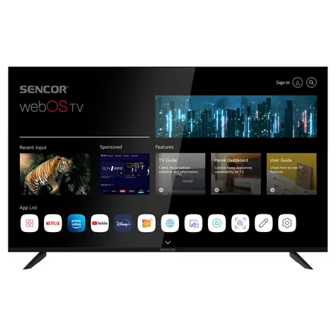 55" SENCOR SLE 55US804B černá / 4K UHD / LED / HDMI / USB / Wi-Fi / DVB-T&T2&C&S&S2 / 20W
